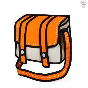 Comic Cartoon 2 D Shoulder Messenger Bag Orange Cheese