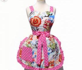 Polka Dots Skulls Little Mermaid Hawaiian Summer Apron