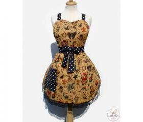 1950s Tattoo & Retro Rockabilly Vintage Pinup Apron
