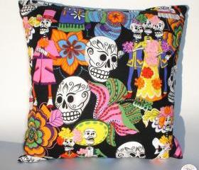 Dia De Los Muertos 'Sugar Skulls' Rockabilly Pillow