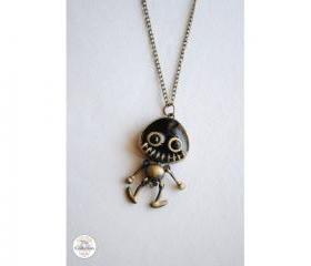 Handmade 'Lips Sealed' Voodoo Doll Vintage Necklace