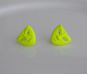 Neon Yellow Studs 'Masquerade Mask' Women's Earrings 