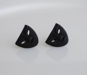 Black Mystery Studs 'Masquerade Mask' Women's Earrings