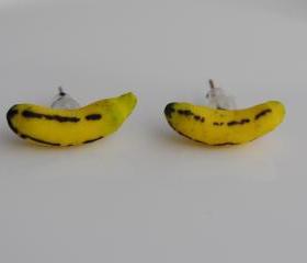 Driving Me Banana Japanese Clay Stud Earrings