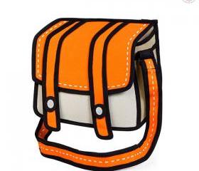 Comic Cartoon 2 D Shoulder Messenger Bag Orange Cheese