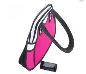 First Date Pink in LOve 3D Jumpstyle 2D Drawing Comic women purse