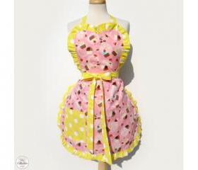 Sunday Morning Cherry Cupcakes & Polka Dots Apron
