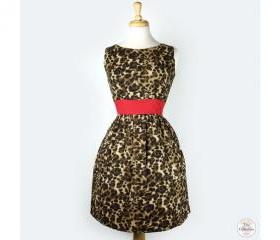 Classic Handmade Pinup 'Leopard Print' Rockabilly Dress